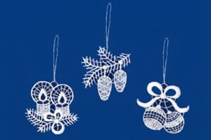 plauener spitze 3er set weihnachtsanhänger weihnachtsmotive