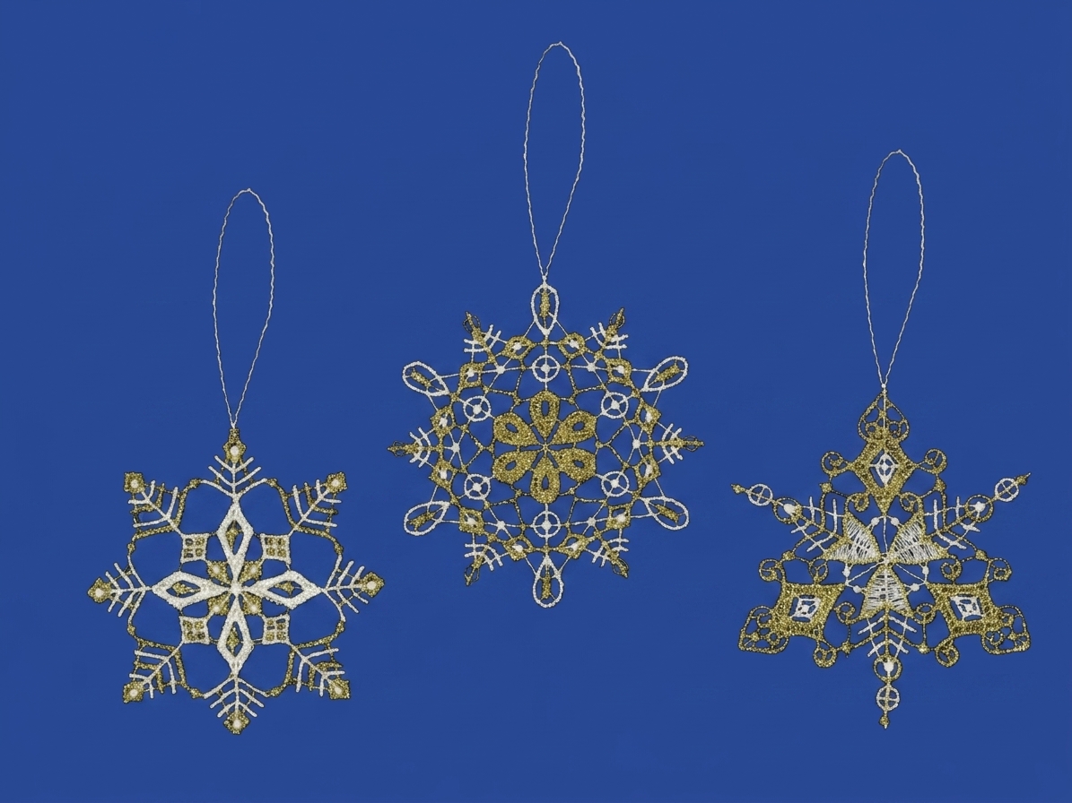 3er set anhänger schneekristalle gold oder silber
