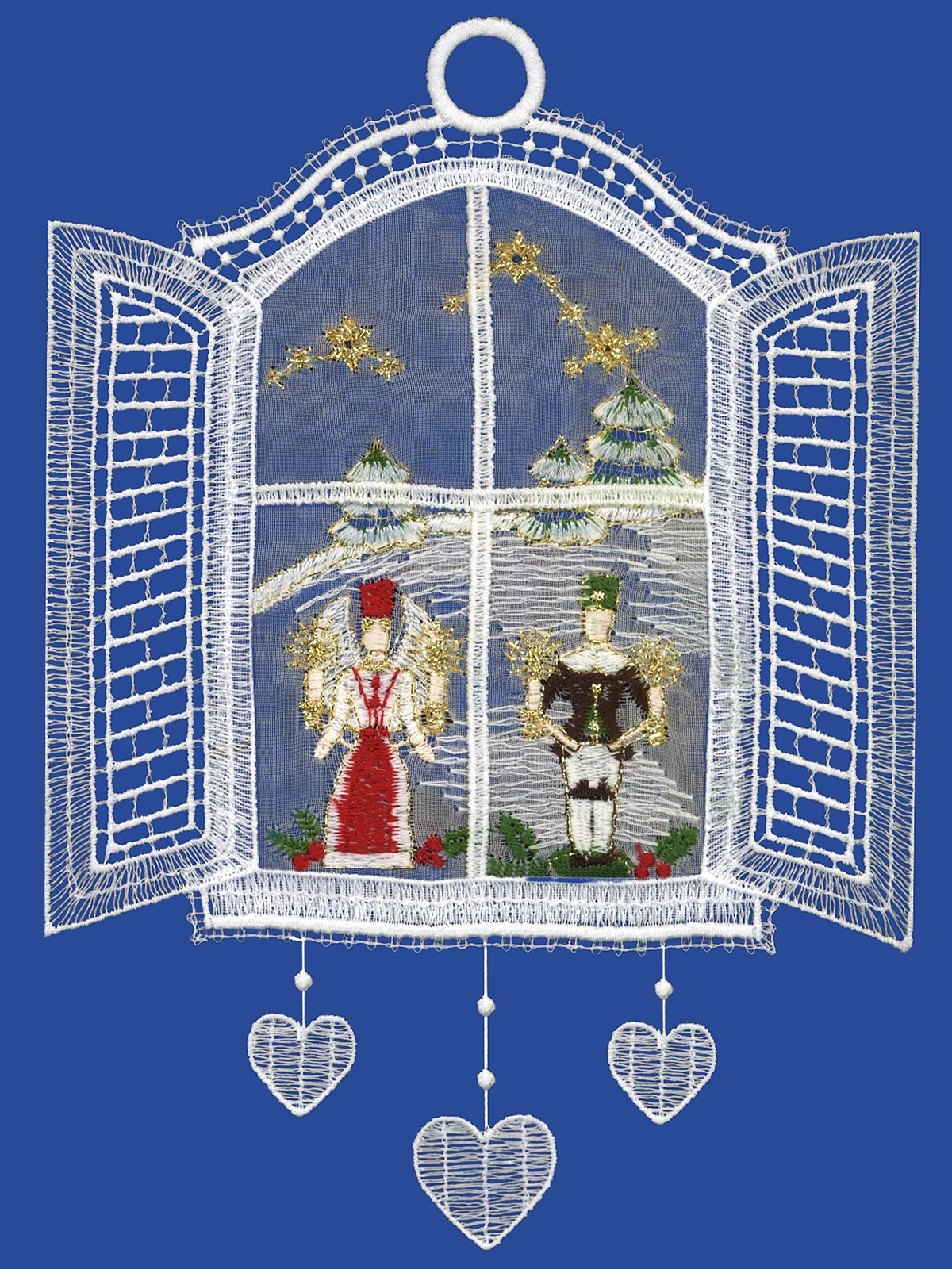 plauener spitze fensterbilder zu weihnachten, weihnachtsanhänger