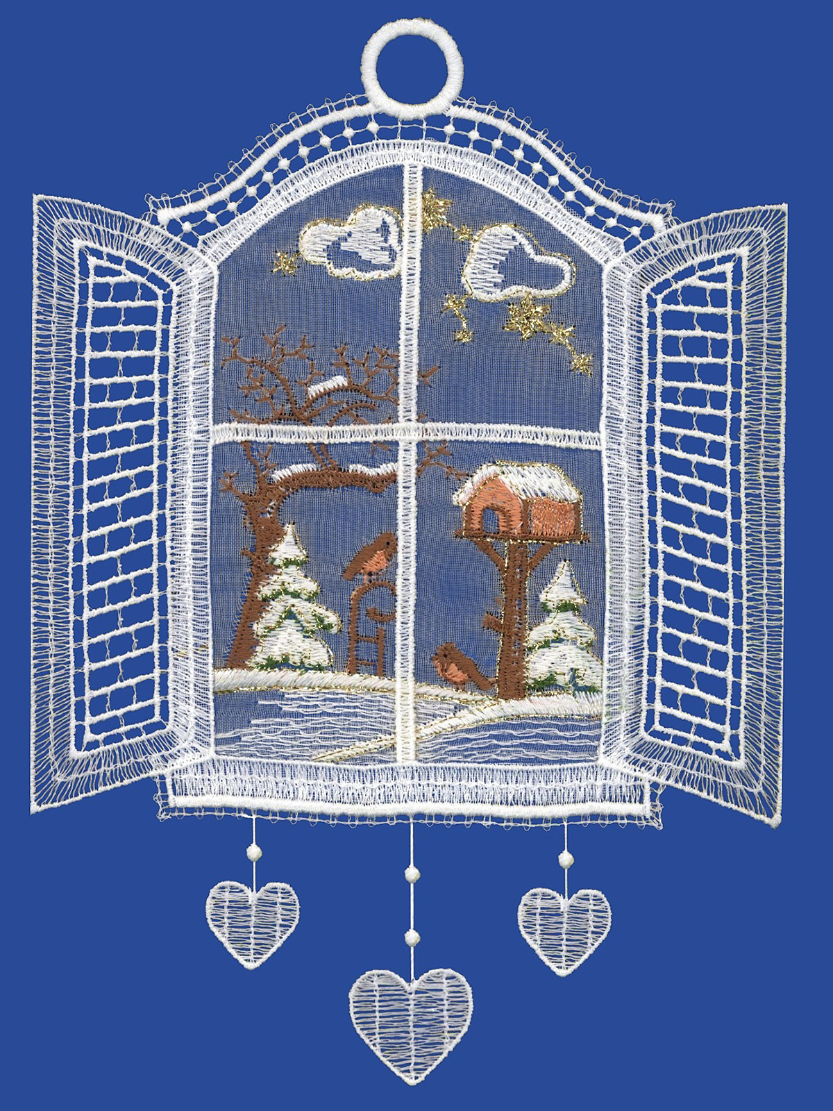 plauener spitze fensterbilder zu weihnachten, weihnachtsanhänger