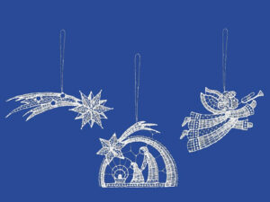 plauener spitze fensterbilder zu weihnachten, weihnachtsanhänger