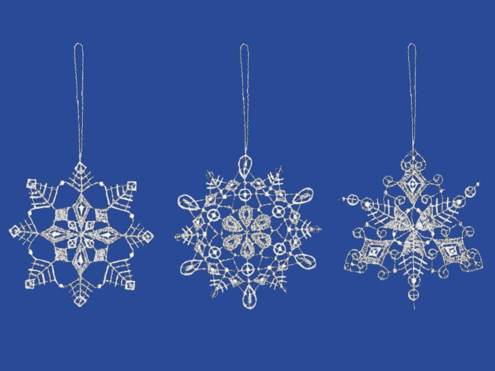3er set anhänger schneekristalle gold oder silber