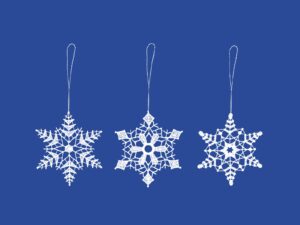 plauener spitze schneesterne anhänger 3er set, 8,5 cm