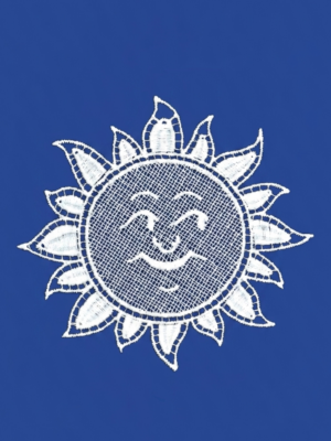 plauener spitze fensterbild sonne – 15 × 15 cm