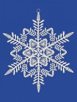 plauener spitze fensterbild schneestern – ca. 23 cm