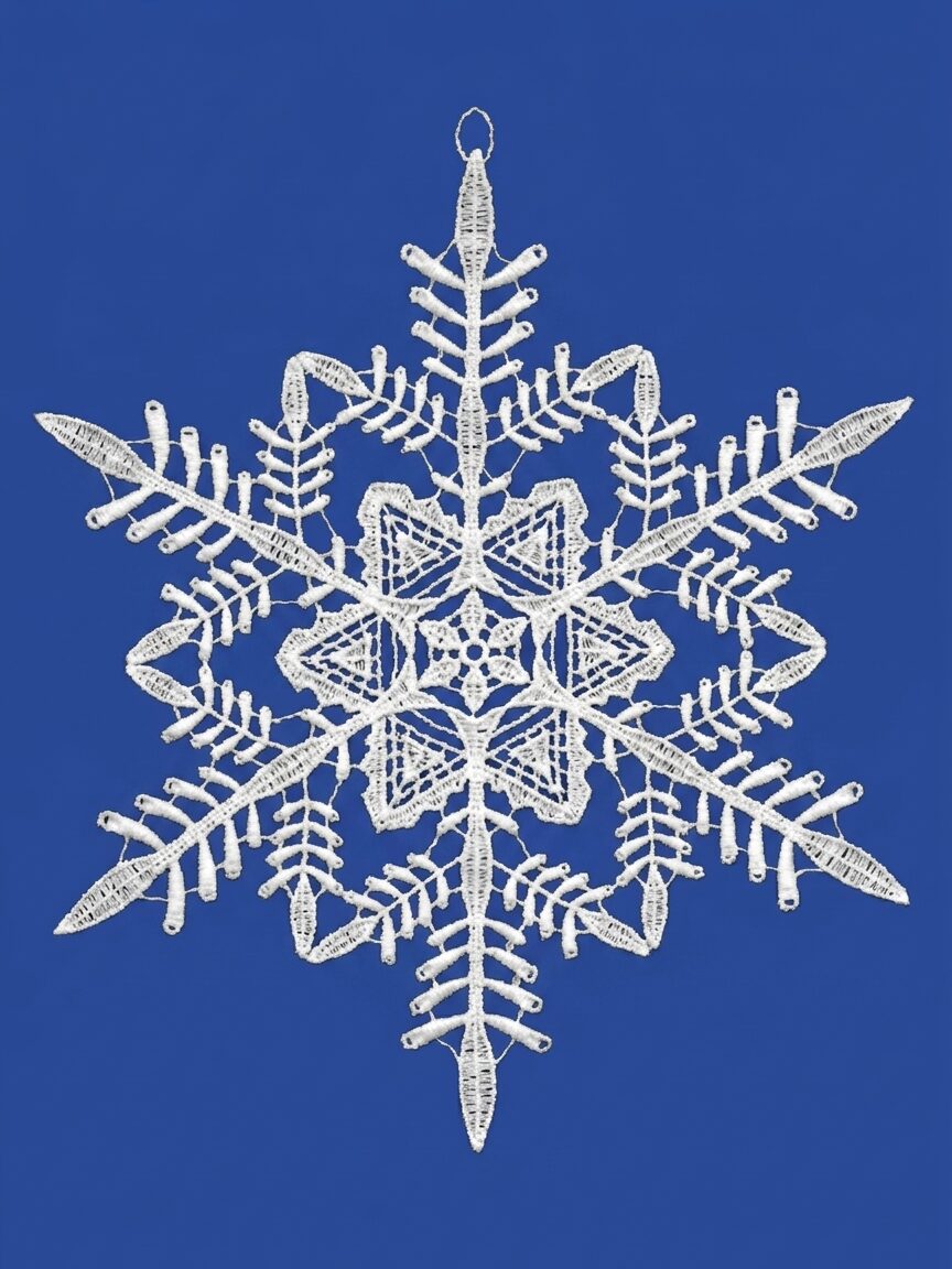 plauener spitze fensterbild schneestern – ca. 23 cm