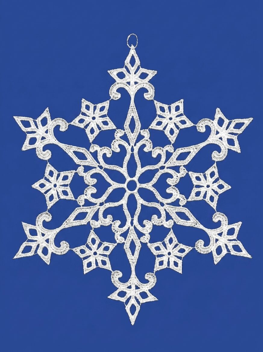 plauener spitze fensterbild schneestern – ca. 23 cm