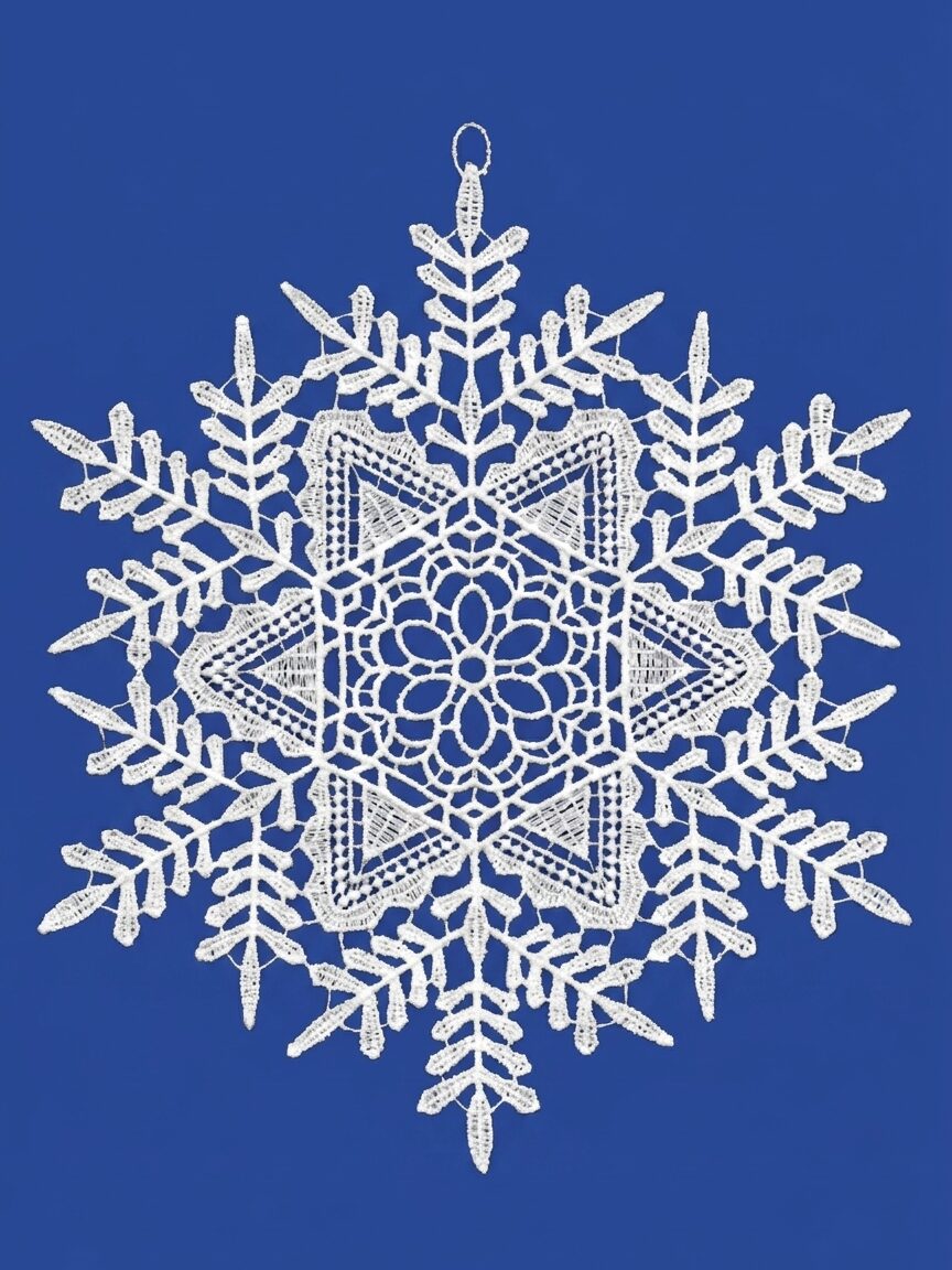 plauener spitze fensterbild schneestern – ca. 23 cm