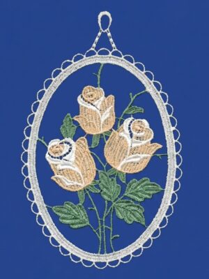 plauener spitze fensterbild rosen medaillon