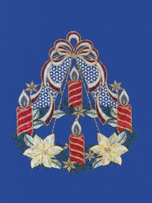 plauener spitze fensterbild adventskranz bunt