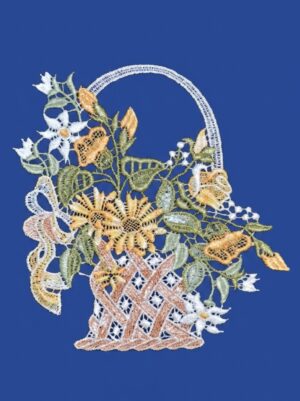 plauener spitze fensterbild blumenkorb