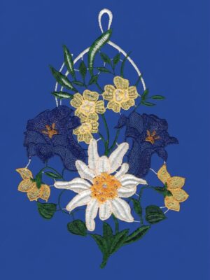 plauener spitze fensterbild edelweiß