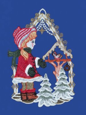 plauener spitze fensterbild wintermädchen