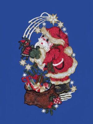 plauener spitze fensterbild santa mit kasperle