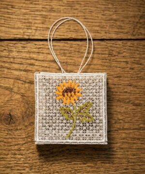 plauener spitze geschenktasche sonnenblume
