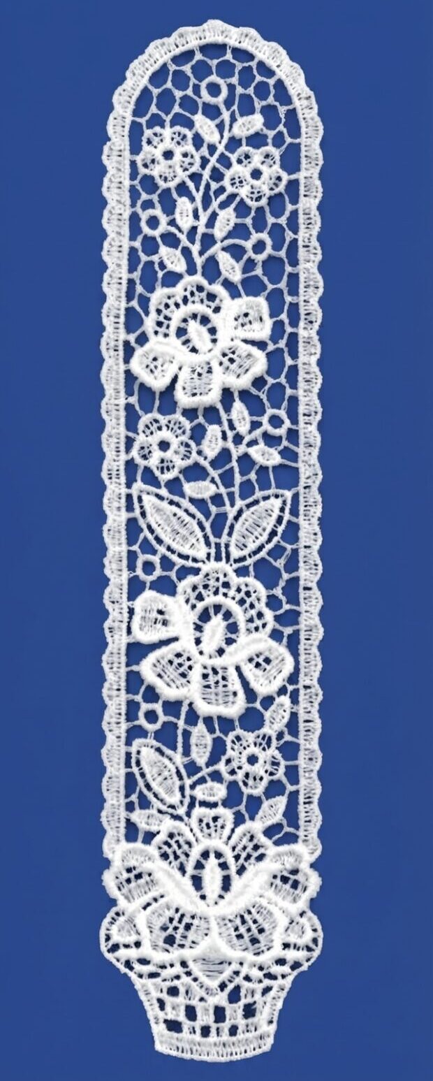 plauener spitze lesezeichen blumenkörbchen