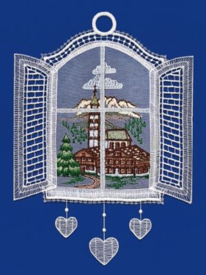 plauener spitze fensterbild fensterrahmen mit berglandschaft