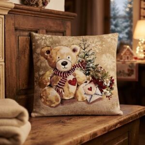 kissenhülle teddy mit wunschzettel – gobelin