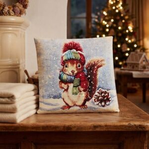 kissenhülle eichhörnchen im schnee – gobelin
