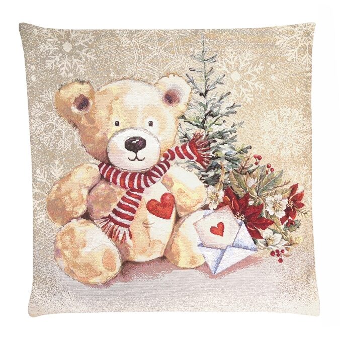 kissenhülle teddy mit wunschzettel – gobelin