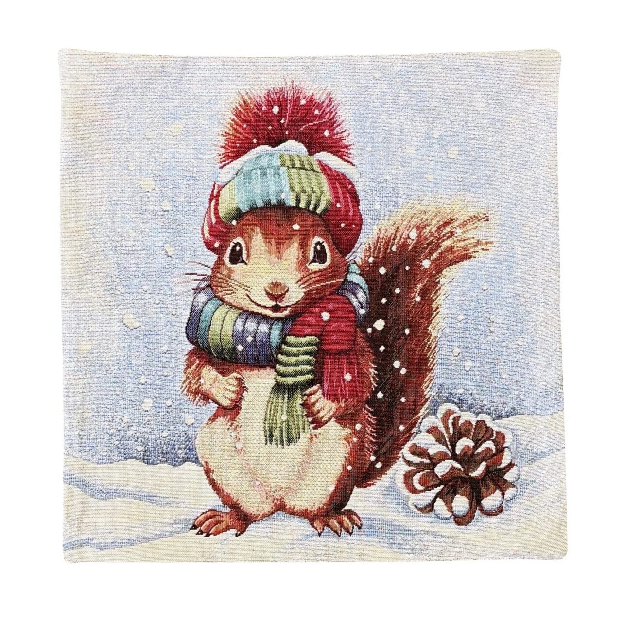 kissenhülle eichhörnchen im schnee – gobelin