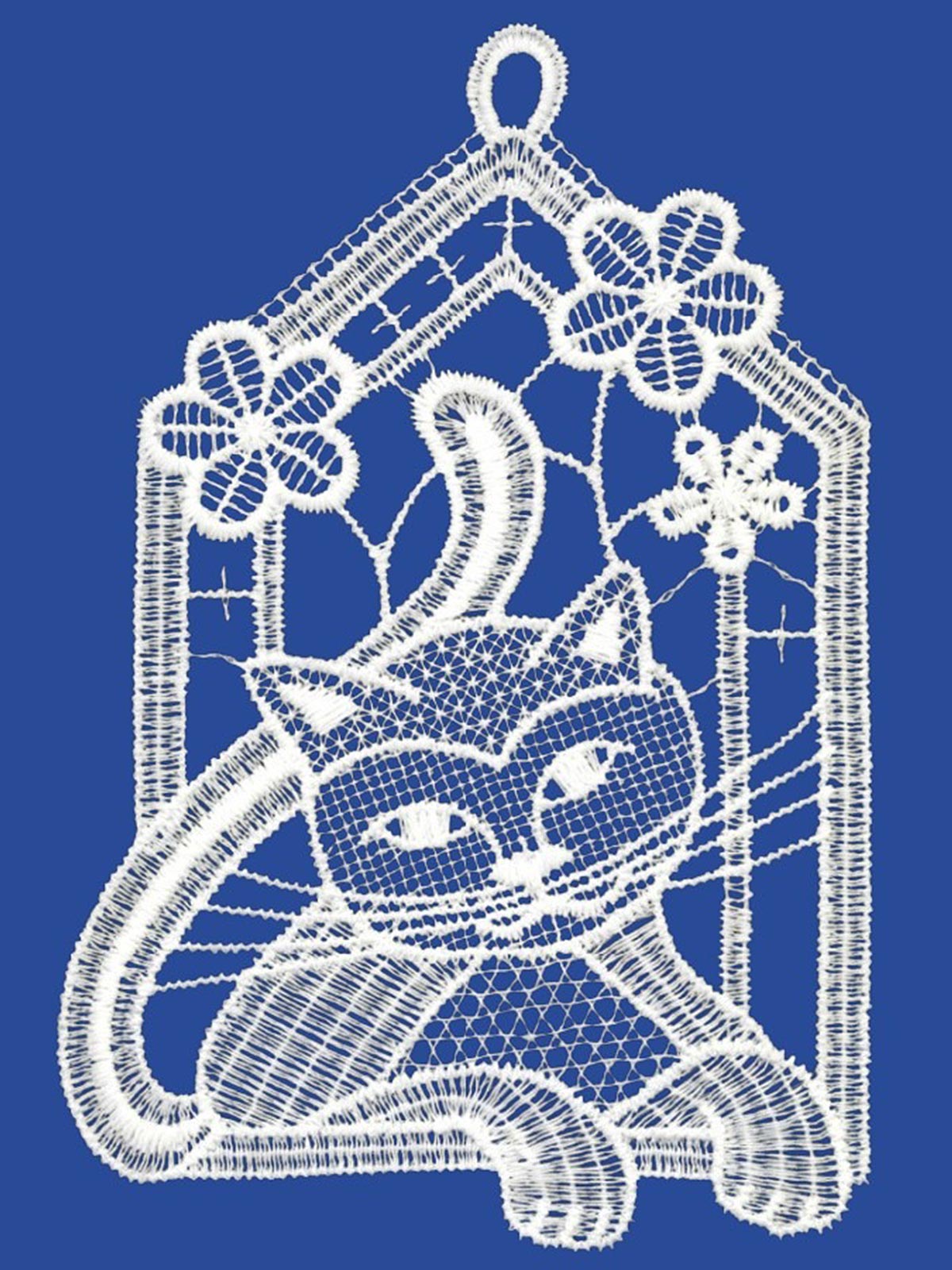 plauener spitze fensterbild katze
