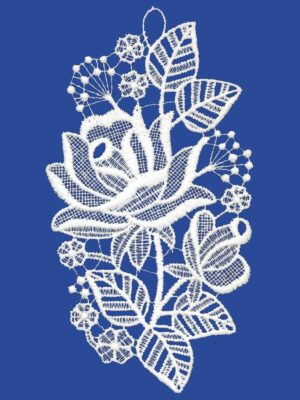 plauener spitze fensterbild rose