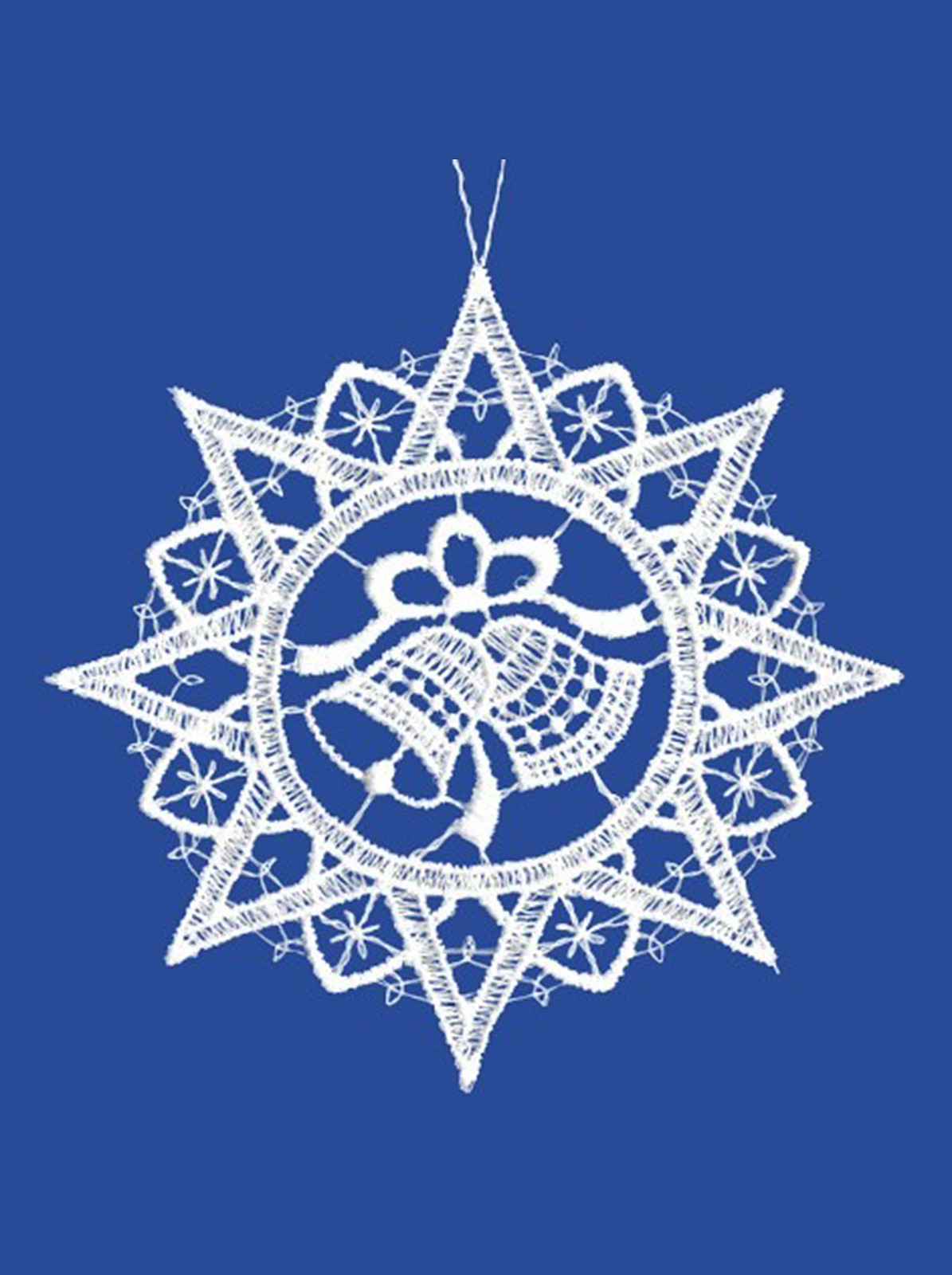 plauener spitze 3er set anhänger stern mit weihnachtsmotiven