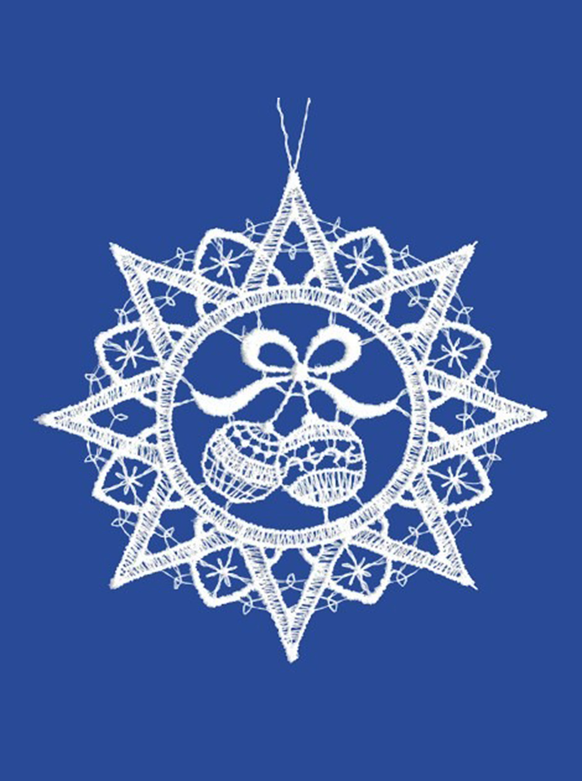 plauener spitze 3er set anhänger stern mit weihnachtsmotiven